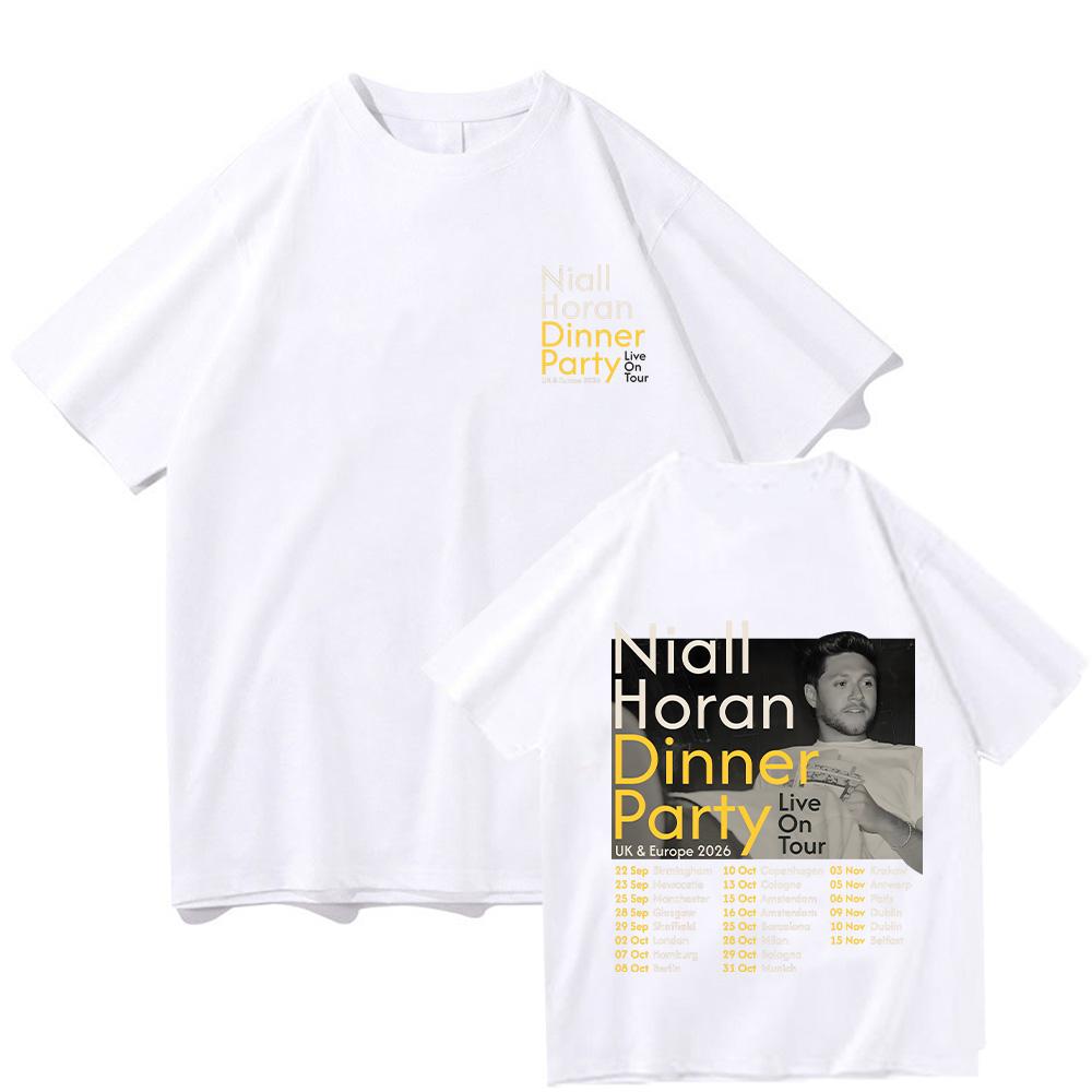 Niall Horan Dinner Party UK & Europe 2026 Live on Tour T Shirts Men Women Harajuku Hip Hop Street T-shirt Cotton Y2K Tees Band T-shirt summer Tops