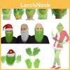 Masque demi-visage du Grinch avec cheveux verts et design fantaisiste pour les célébrations de Noël