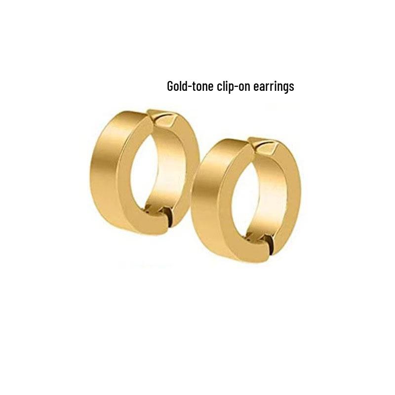 Magnetische Ohr Manschetten & Kreuz Zirkonia Stecker Ohrringe Set für Herren, Edelstahl, Kein Piercing Erforderlich