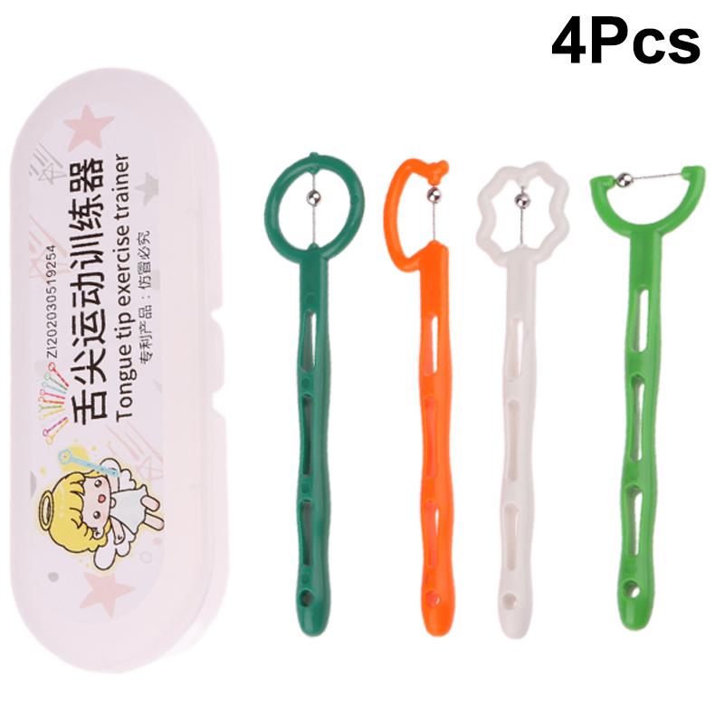 4Pcs/Box Children Tongue Tip Exerciser Mouth Tongue Tip Trainer Tongue Muscle Rehabilitation Oral Trainer Talk Tool