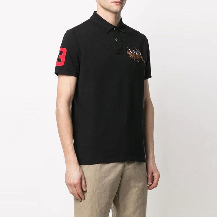 Polo Ralph Lauren Polo Logo Embroidered Short Sleeve Polo Shirt Men Tops Black 710814437-001