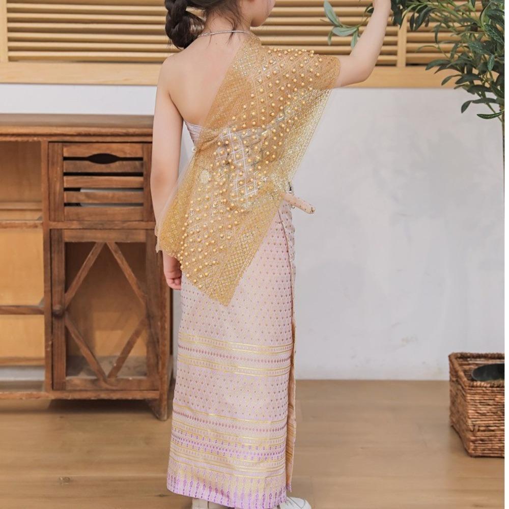 Long Skirt Thai Traditional Costume Ethnic Thailand Suit Top Skirt Artistic Photo