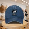 Mens Baseball Cap with Cute Cartoon Black Cat Fashionable Casual Adjustable Hat for SpringAutumn Outings Travel Beach Vac