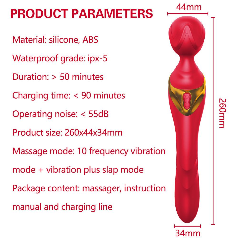 Vibrator Female AV Stick Clitoris Nipple Stimulator Masturbation Massager 10-Frequency Vibration Slapping Adult Products