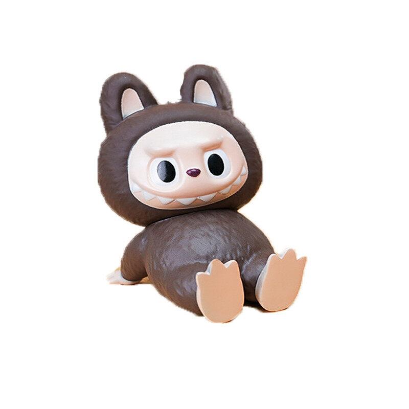 

PVC Labubu Cartoon Phone Holder Desktop Phone Support Kawaii Phone Holder Student Desk Decoration Girl Boy Gift Toys коричневий