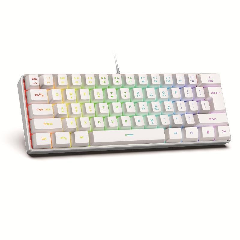 Portable 61 Keys Wired Mini Mechanical Keyboard K61 Ergonomic Quiet Keyboard for PC Office Home Gaming