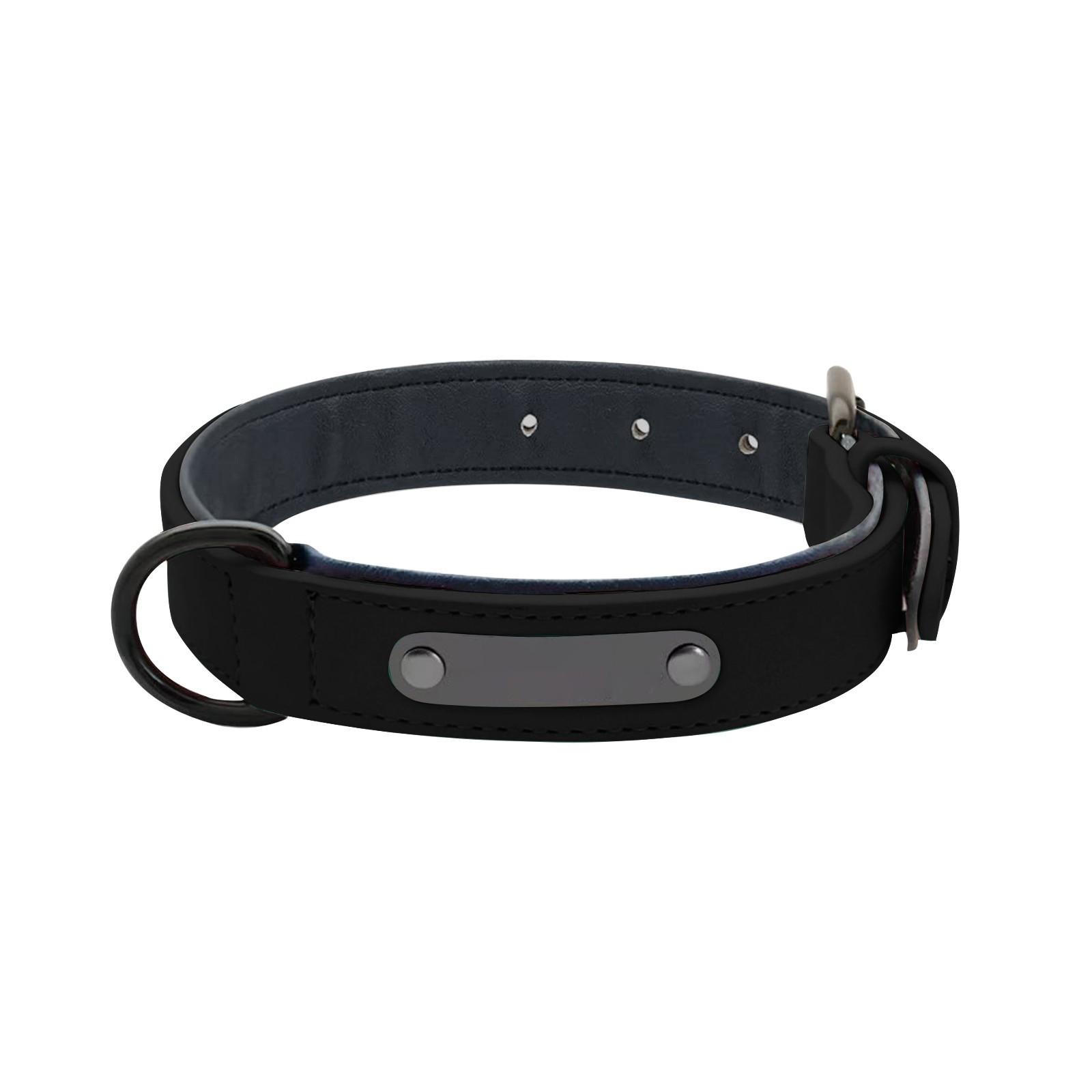 

DIY Dog Collar Frosted Anti-lost Small Large Dog Puppy Pet Collar Collar XS чорний