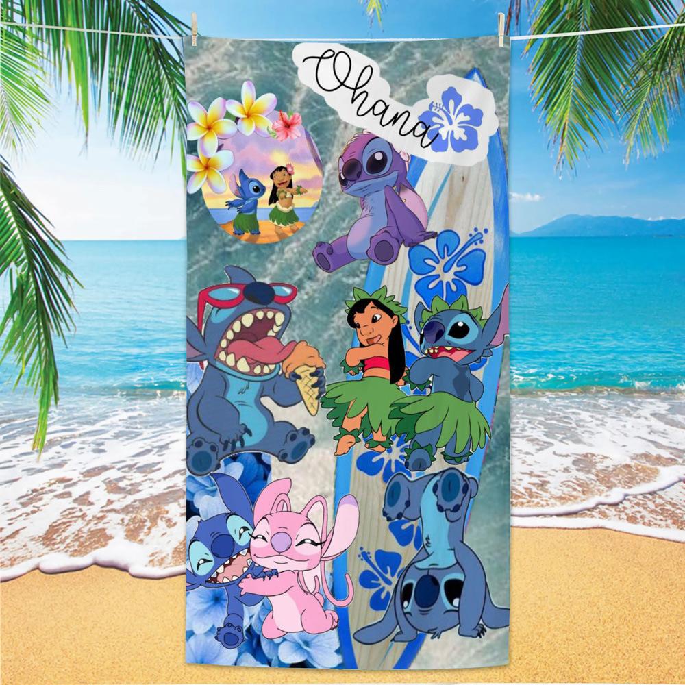 American Cartoon Figure Print Thick Microfiber Beach Towel Quick Dry Bath Blanket For Kids