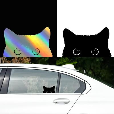 15*9CM Lindo Adhesivo para Coche Accesorios Gato Pobre Está Robando con Ojos Grandes Observar Vinilo Estilo de Coche Cubierta Impermeable