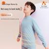 Caiyue Boys' Warm Ginger Double-Sided Fleece Thermal Underwear Set