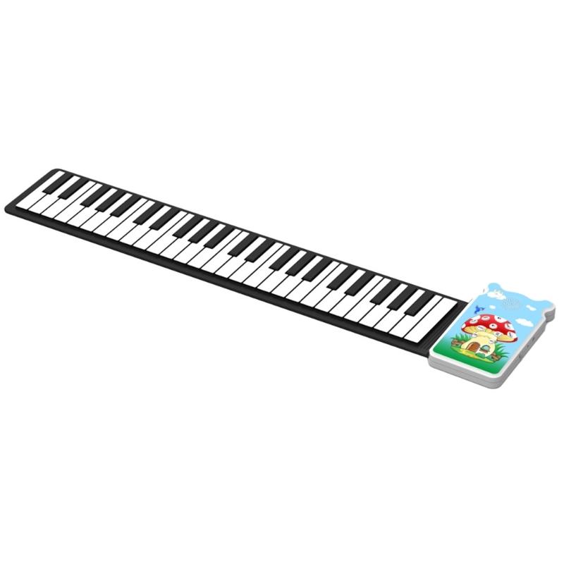 Roll Up Piano, 49 Key Multifunctional Electronic Piano Keyboard Foldable Hand Roll Out Piano, Educational Soft Keyboard