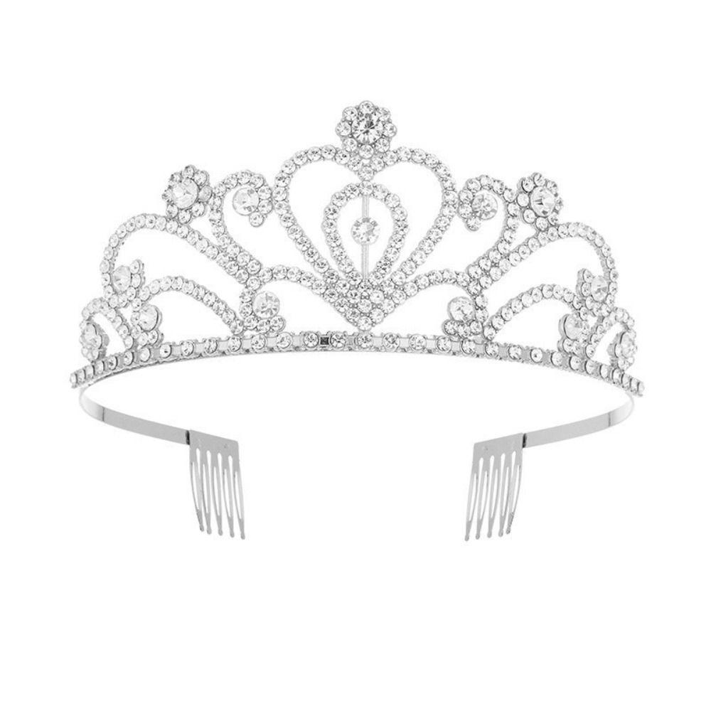 Crystal King Crown Alloy Queen Crown Headpiece Luxurious Birthday Tiara  Birthday Celebration