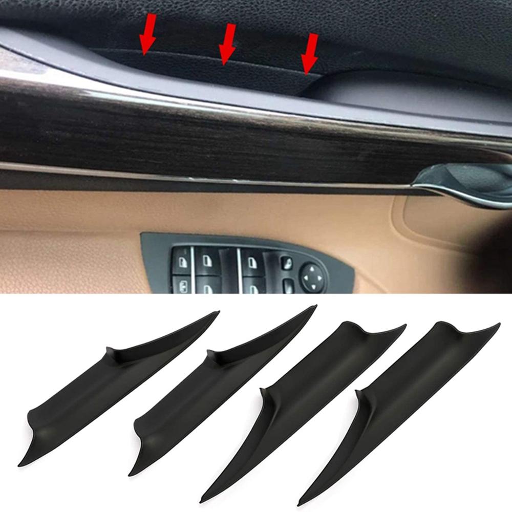 4x Door Interior Inside Handle Pull Carrier Cover For 08-15 BMW 7 Series F01 F02