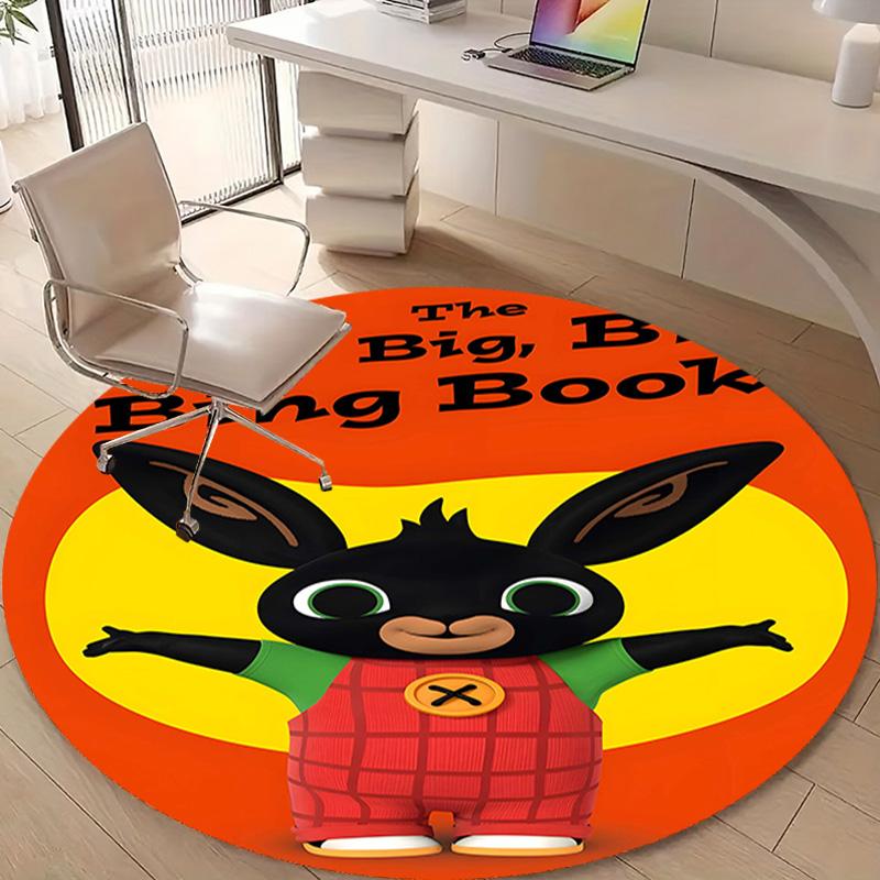 1pc Bing Bunny3 Design Printed Area Round Carpet for Bedroom Living Room Home Decor Rugs Mat Non Slip Mat Rug for Bedside