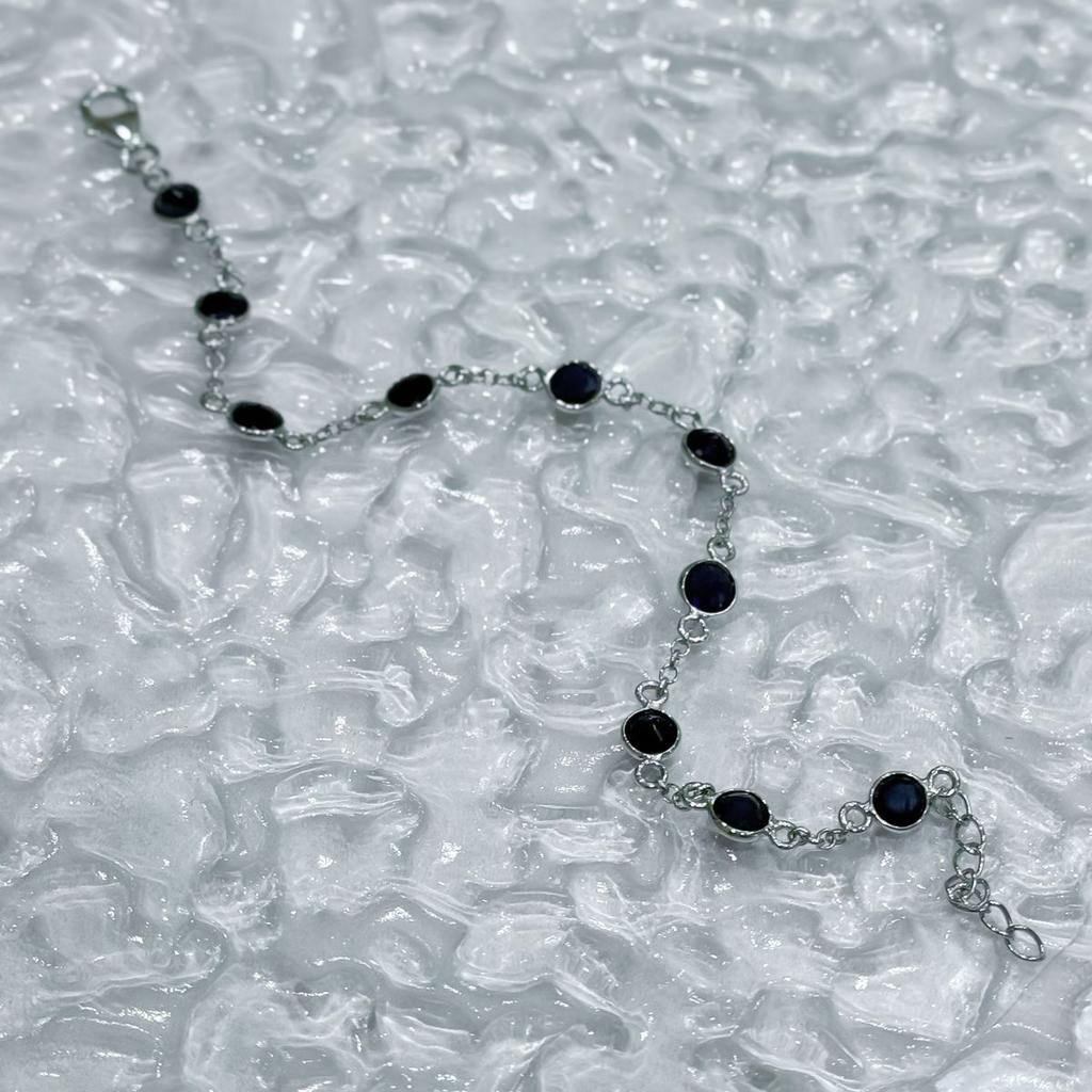 Silberarmband mit natürlichem Saphir 6,6 ct, Produktgewicht 3,94 g (2173397)