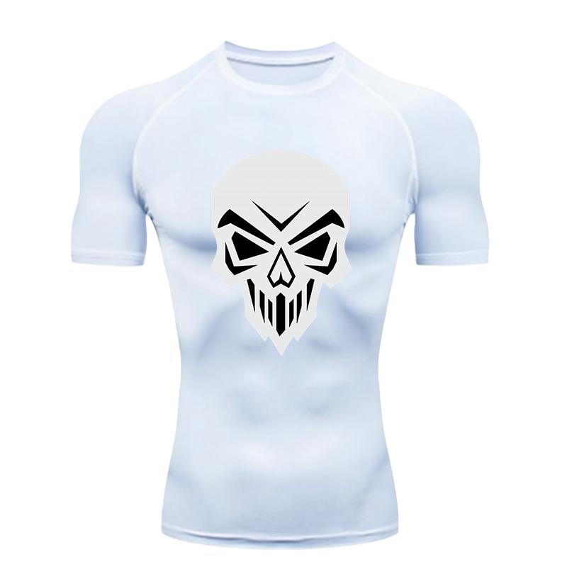 Skeleton Men's Sports T-shirt 2026 Training Fitness Compression Quick Dry Short Sleeve T-Shirt Rashgard Tops Jogging Gym