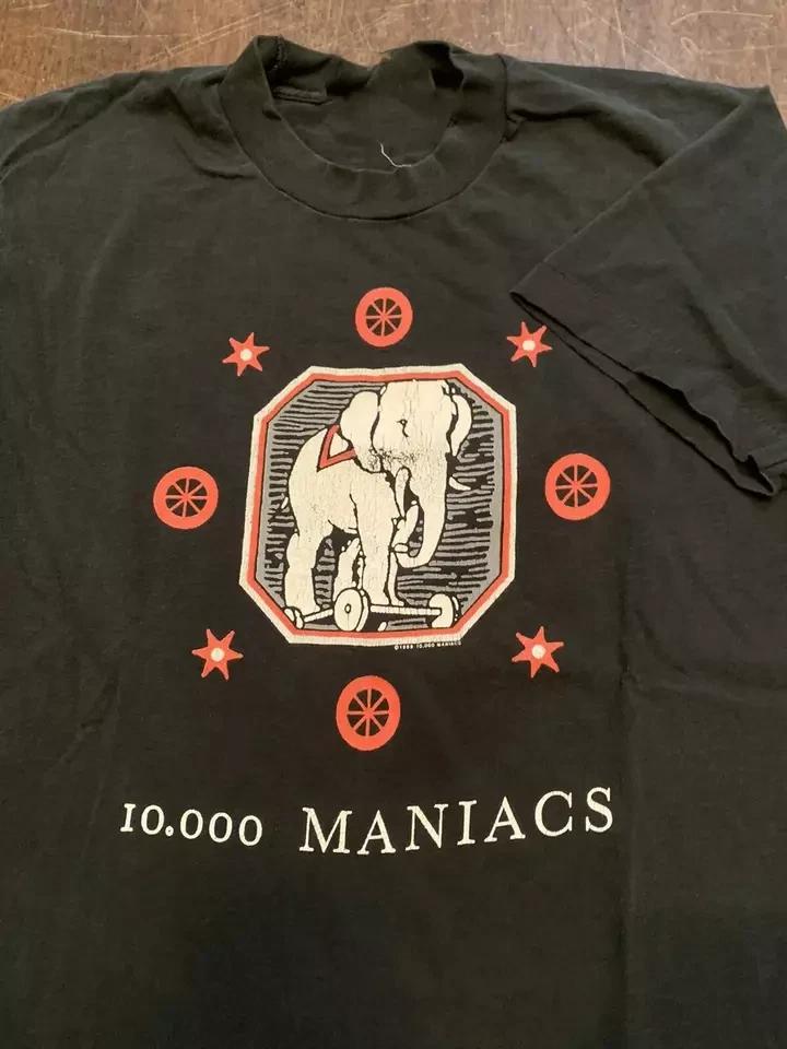 Vtg 10000 maniacs Band Zoo Tour Heavy Cotton Black All Size Tee Unisex TR330 XXXXL