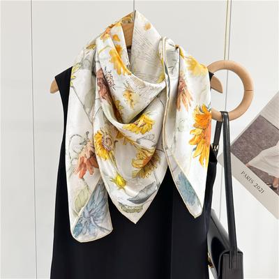 110*110cm Double-sided Silk Scarf Women's Generous Scarf Mulberry Silk Scarf Shawl
