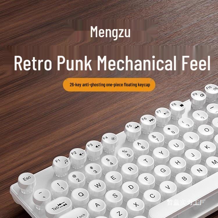 Retro Punk Mechanical Keyboard and Silent Mouse Set for Office Computing