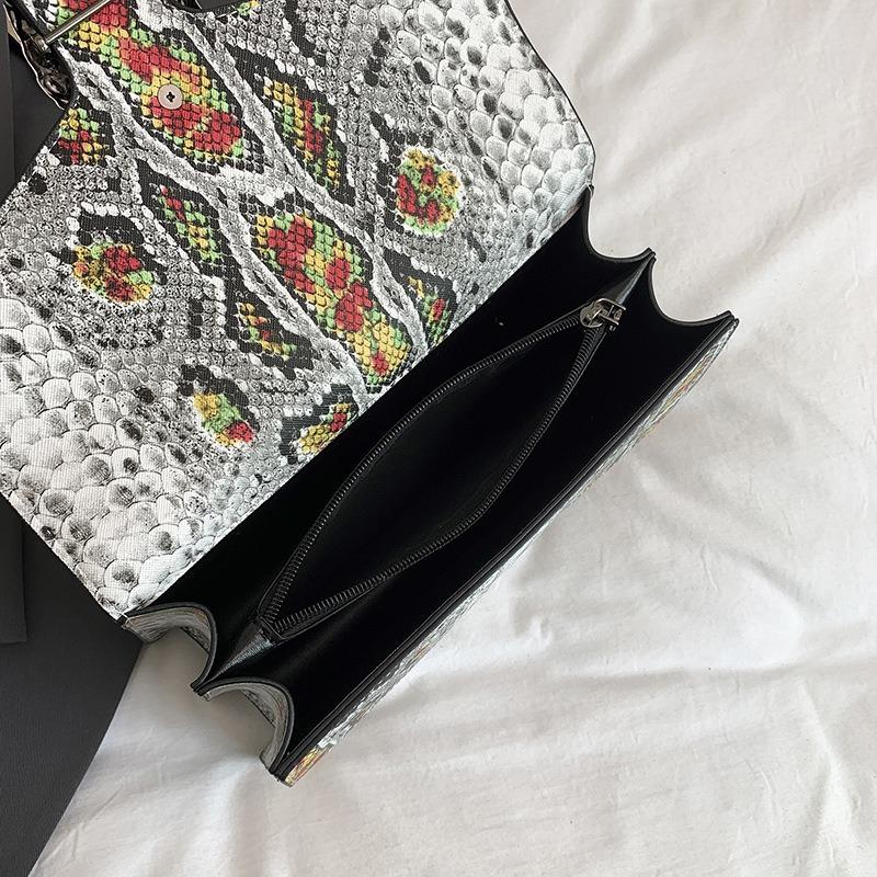 New Fashionable High-end Snake Pattern Bacchus Bag Single Shoulder Crossbody Trendy Women's Bag