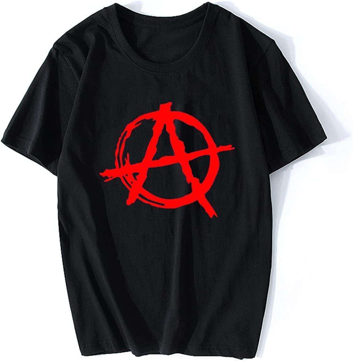 Anarchy Symbol T Shirt - Punk T Shirt Bedlam Evil Anarchist War Rocker Cotton Cool Hip Hop O Neck Men T Shirt Black L чёрный