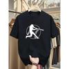 European Size Men's Baseball-Themed Breathable T-Shirt - Lightweight Short Sleeve Crew Neck Summer Top with Random Baseball Bat & Player Graphics