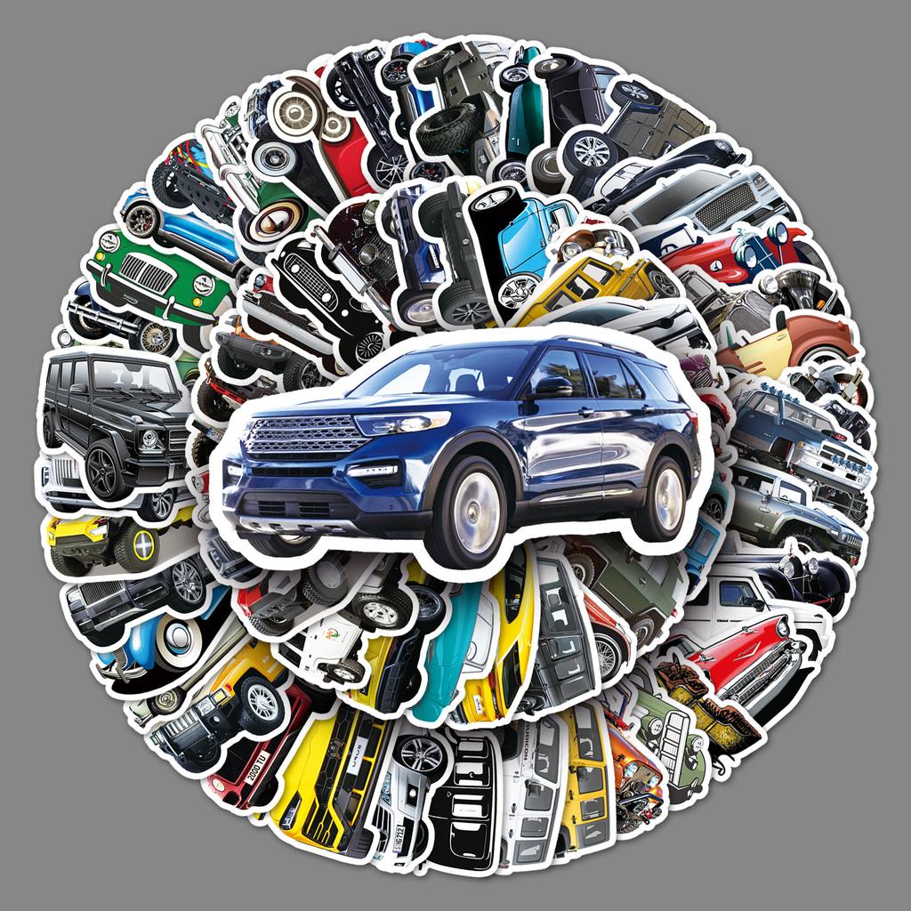 102 Off-road Vehicle Vintage Car Doodle Personalized Laptop Scooter Suitcase Waterproof Decorative Stickers