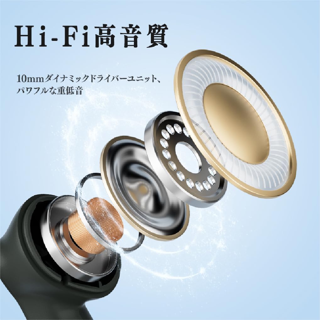 SANSUI Wireless Bluetooth Earphones, Bluetooth 5.4, Noise Cancelling, Automatic Pairing, IPX4, Ultra-Long Playback Time, Type-C, Fast Charging,