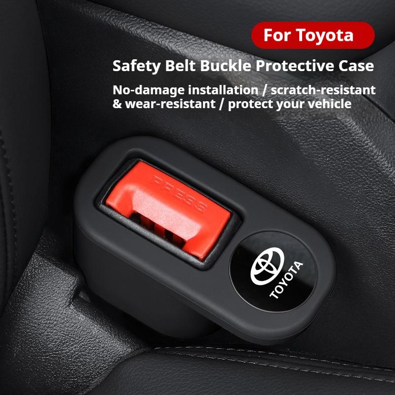 AJQ3 Suitable for Toyota Rav4 CHR Yaris Prius Avensis Corolla Seat Belt Socket Protective Cover Plug Seat Car Interior Products TPE