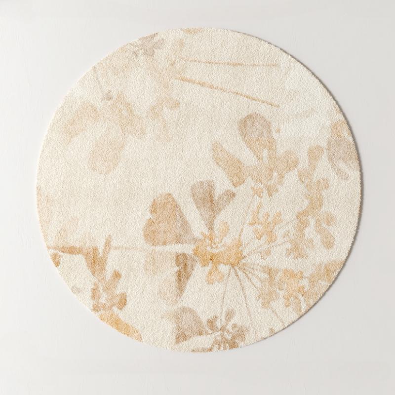 Cream Style Bedroom Decor Round Carpet Light Luxury Carpets for Living Room Thick Plush Bedside Floor Mat Fluffy Soft Lounge Rug