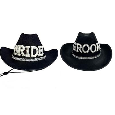 Braut Cowgirl Hut Bräutigam Cowboyhut Junggesellinnen Partyhut Fotokopfschmuck