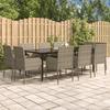 VidaXL Garden Dining Furniture 11 Pcs with Cushions Black and Grey 3185154