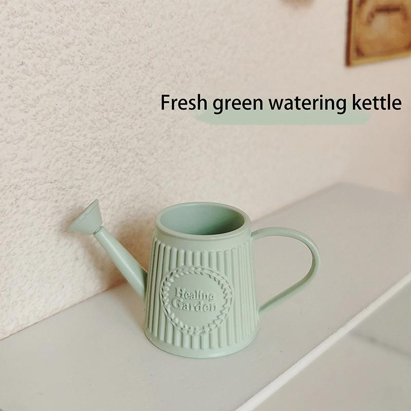 Dollhouse Flower Bucket Basket/Watering Kettle Sprinkler Flower Gardening Shower Simulation Miniatures Landscape DIY Decoration