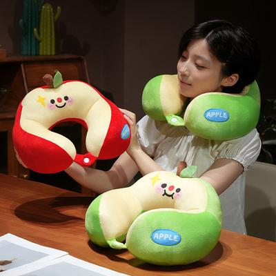 Cartoon Soft Apple U-Shaped Pillow Office Lunch Break Nap Pillow Girls Plane Travel Portable Neck Protector