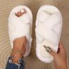 Violent fluffy slippers women's autumn and winter wear comfortable indoor thick bottom home fluffy confinement cotton slippers