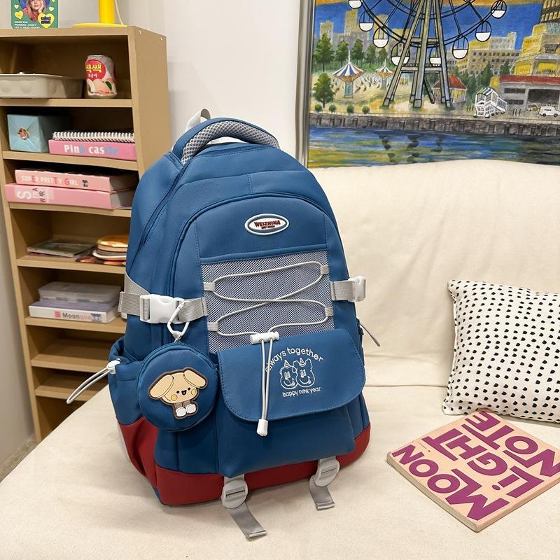 Schoolbag contrasting color simple schoolbag women's 1011 new Korean version ins high-quality backpack for primary and secondary school students