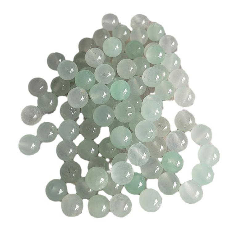 Green Jade Beads: 4, 6, 8mm Round Loose Beads for DIY Jewelry & Clothing Accessories 4mm