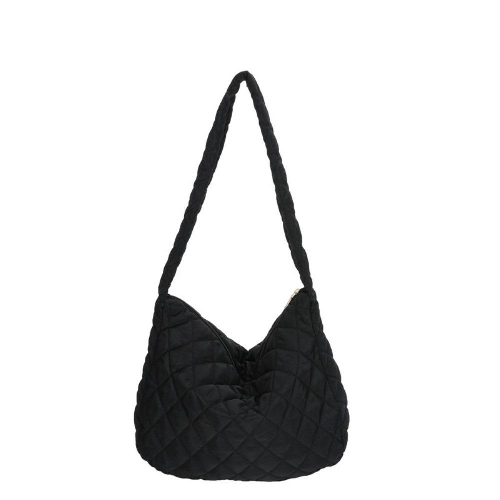 Pleated Bubble Shoulder Bag Solid Color Puffer Padded Crossbody Bag Cloud Pattern Tote Bag  Lady