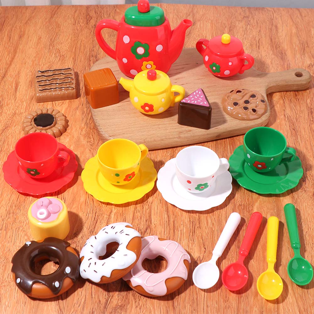 Simulation Food Afternoon Tea Set Kettle Cookies Tea Set for Girls New Year Gifts