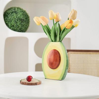 Kreative Avocado-Vase Keramik Hydrokultur-Vase Blumenarrangement Heimdeko Schreibtischornament Gartendekoration