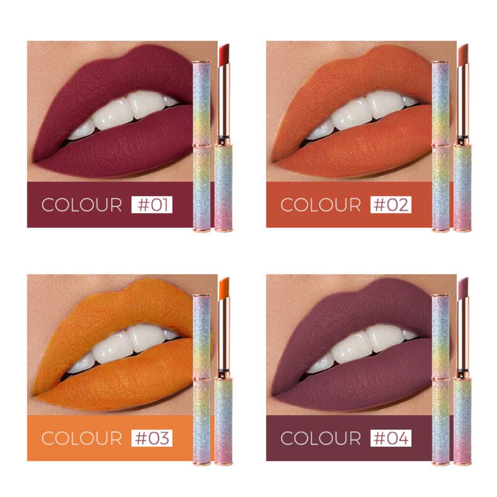 VIBELY Starlight Sparkle Matte Lipstick Dip-in-Cup, No-Fall Crushed Diamond Lipstick