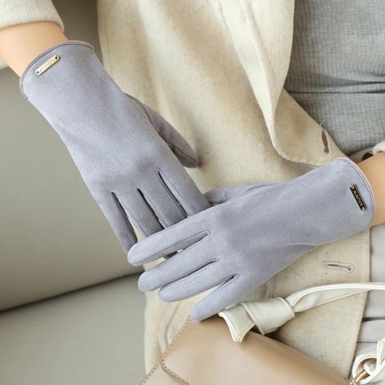 Women Warm Fingerless Flip Mittens Autumn and Winter Touch Screen Driving Gloves