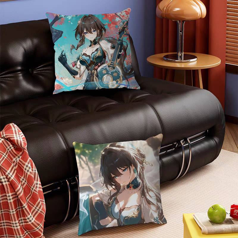 ANIME R-Ruan Mei Ahornblatt Design Kissenbezug Fröhliche Herbsternte Dekor Feiertagsdekoration Kissenbezug