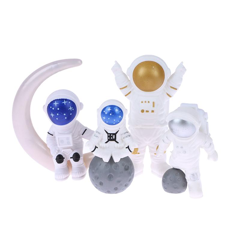 3/4Pcs Astronaut Figure Statue Figurine Spaceman Sculpture Educational Toy Desktop Home Decor Astronaut Model For Kids Gift