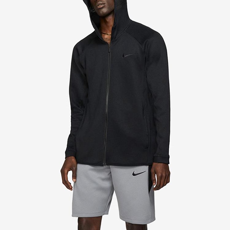 Nike Full Zip Basketball Hoodie Jacket Men Outerwear Black AT3264-010