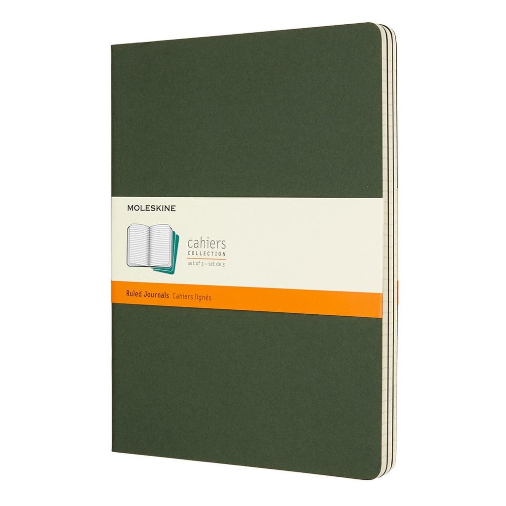 Moleskine Cahier Notebook, Horizontal Ruled, XL, Myrtle Green, CH021K15