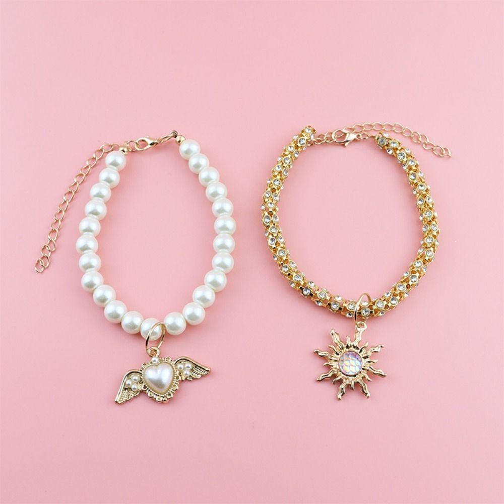 

Adjustable Cat Necklace Rhinestones Kitten Necklet Fashion Pet Accessories for Pet Birthday Party