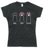 Lustiges Damen T-Shirt Katzenpfoten Schere Stein Papier Normale Passform Baumwoll-Tee