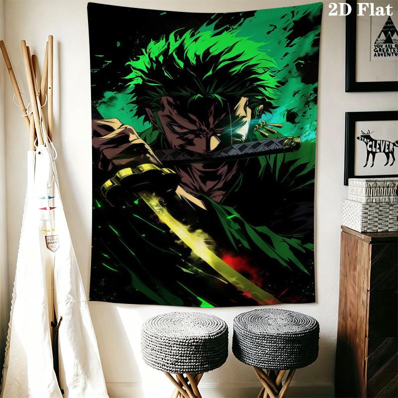 Roronoa Zoro Wall Tapestry Aesthetic Wall Hanging Printed Fabric Blanket Decorative Tapestries For Bedroom Living Room Home Decor