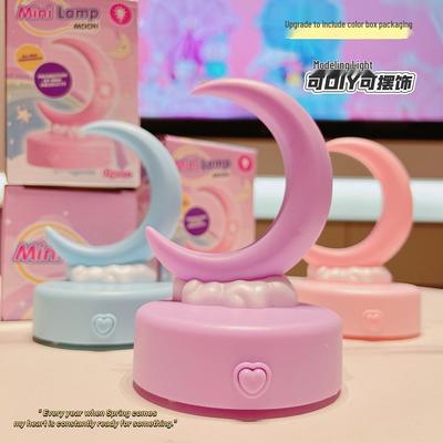 Crescent Moon Night Light: Cute DIY Table Lamp with Eye Protection - Perfect for Creating Atmosphere or As a Holiday Gift